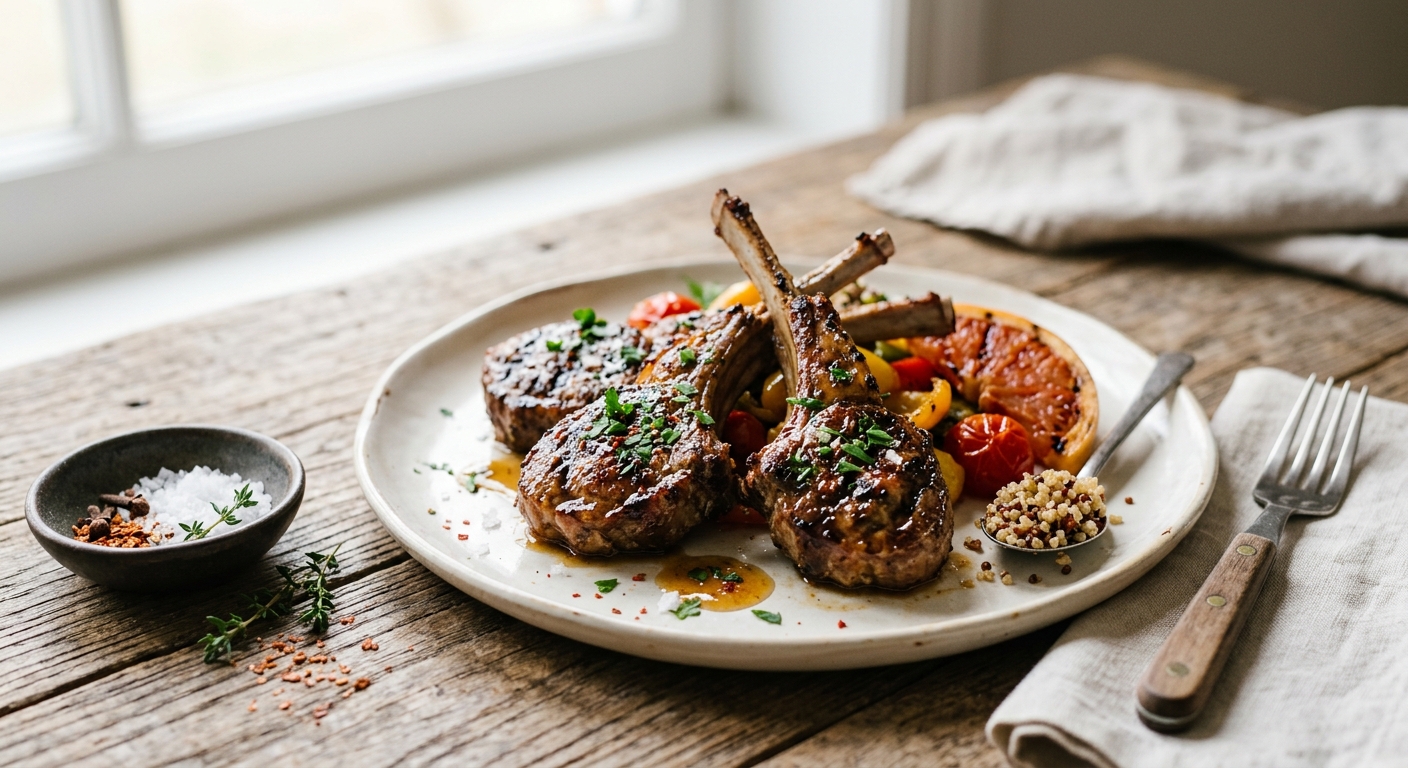 Côtelettes d'agneau au miel et épices