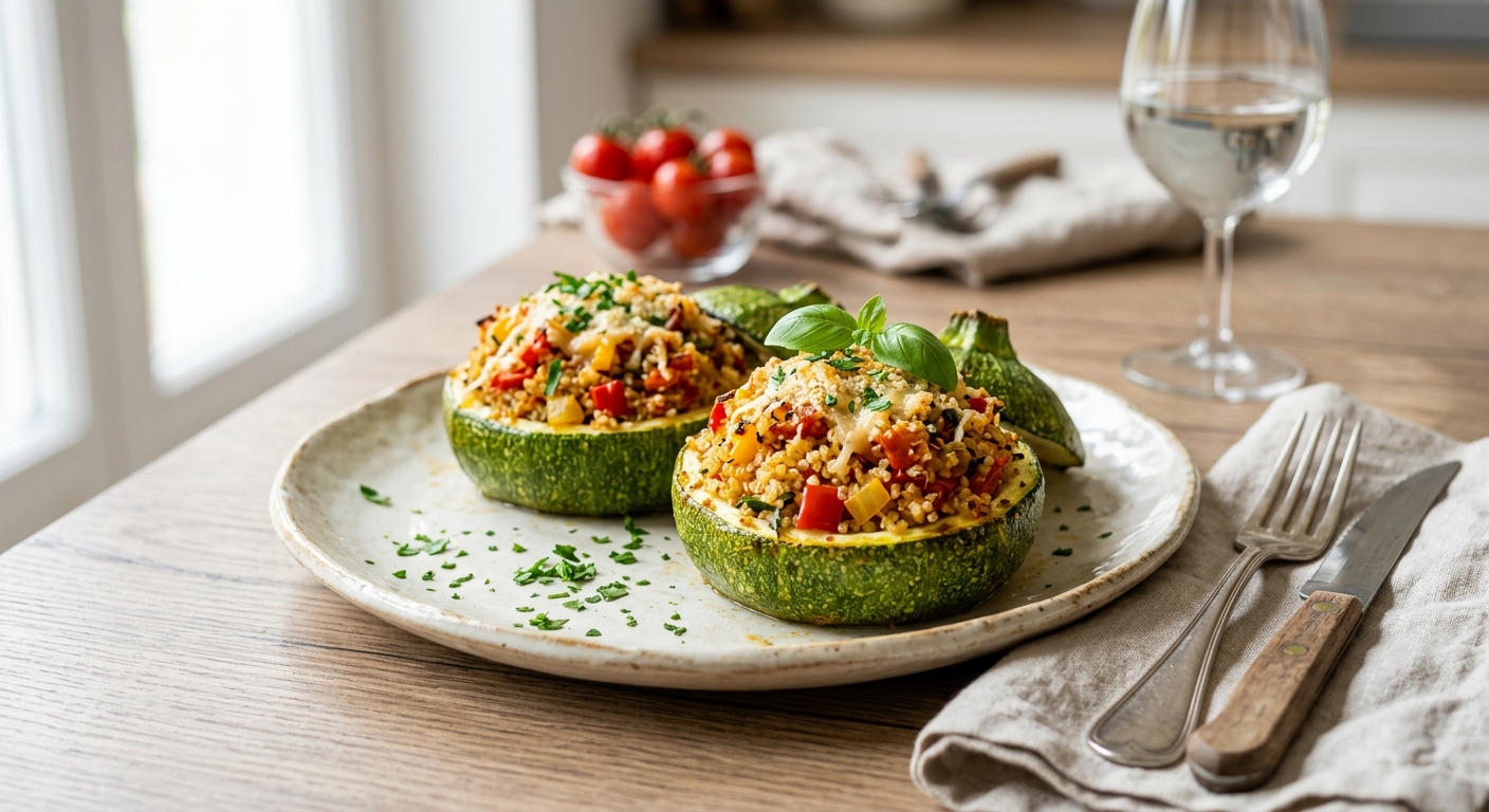 Courgettes farcies végétariennes