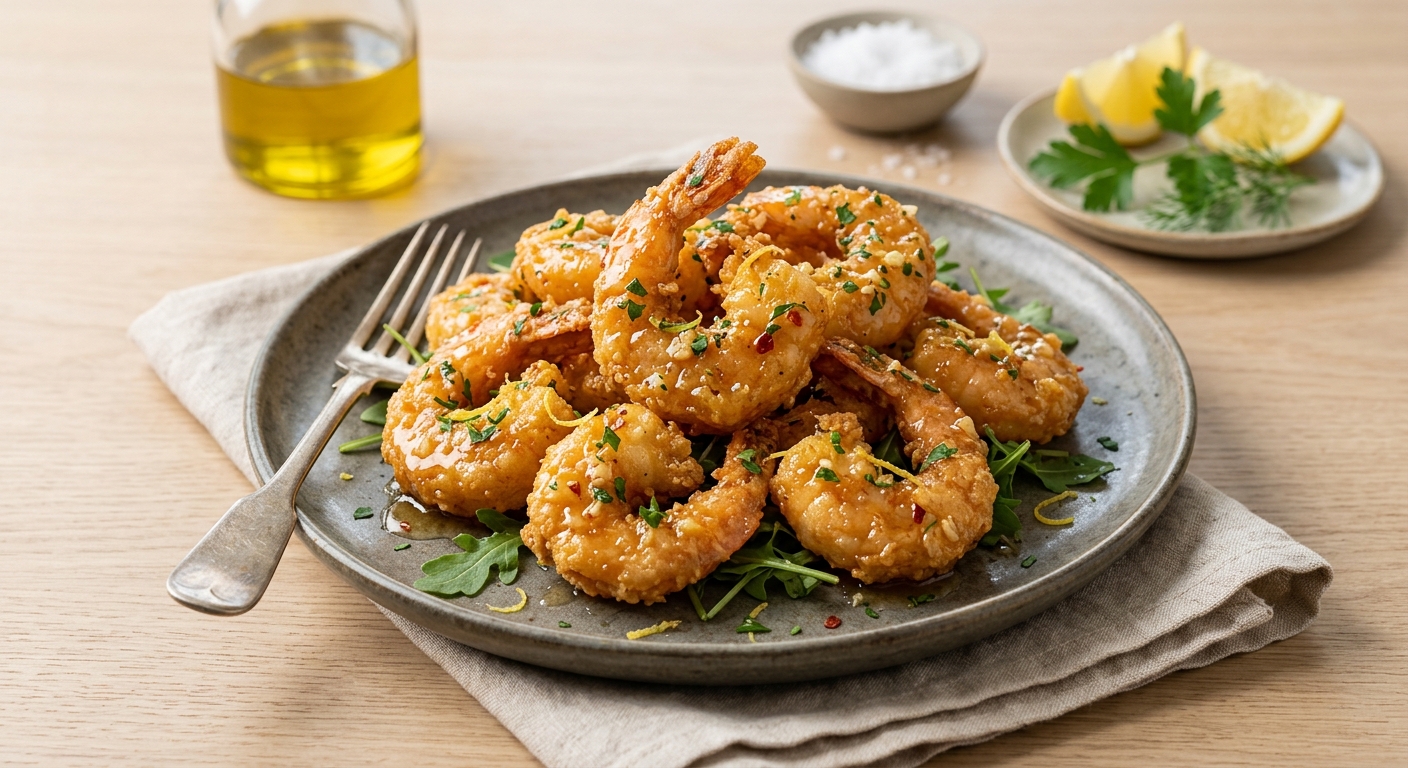 Crevettes croustillantes sauce miel citron