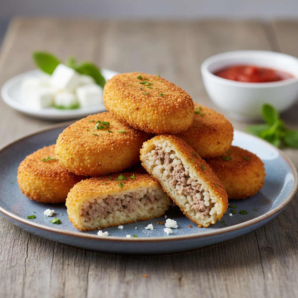Croquettes de riz à la viande hachée