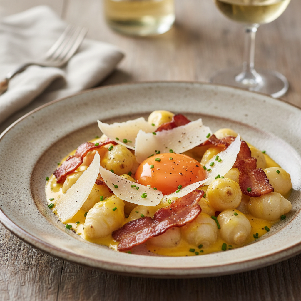 Crosnes façon carbonara