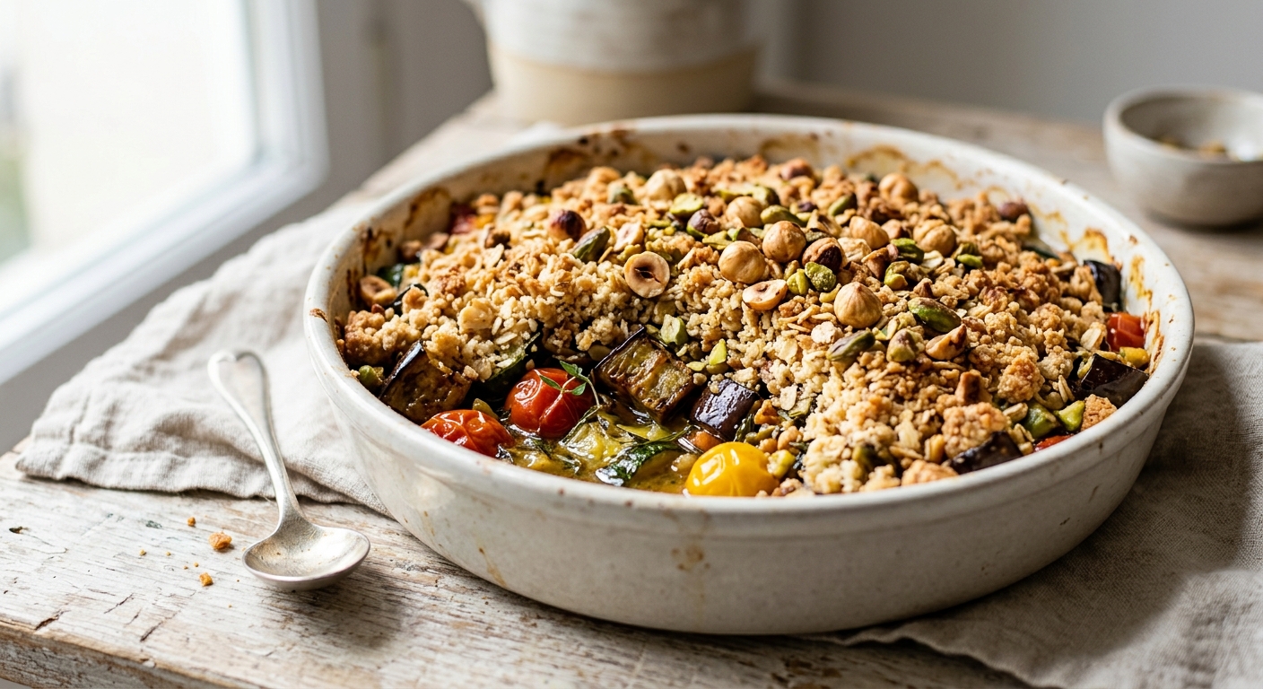 Crumble noisette pistaches aux légumes d'été