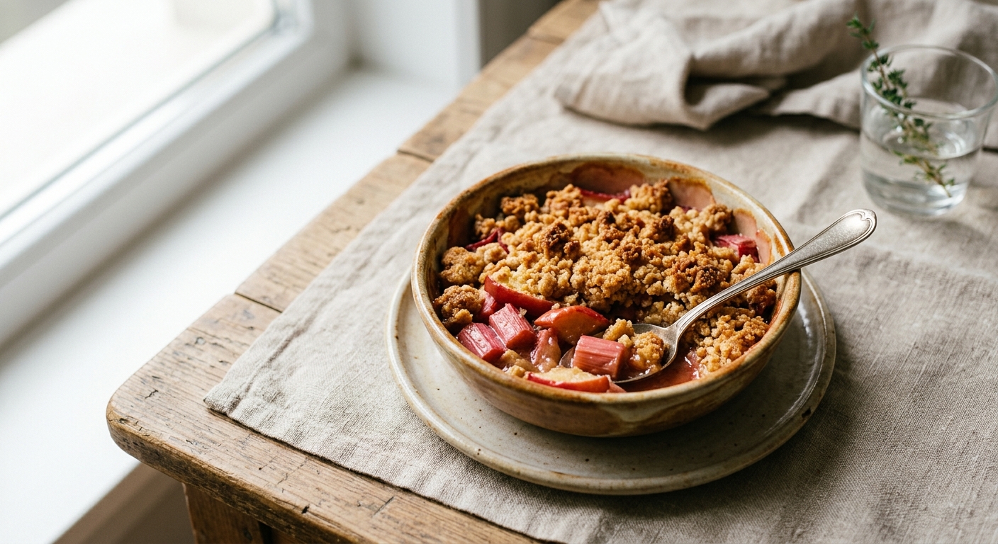 Crumble pomme & rhubarbe