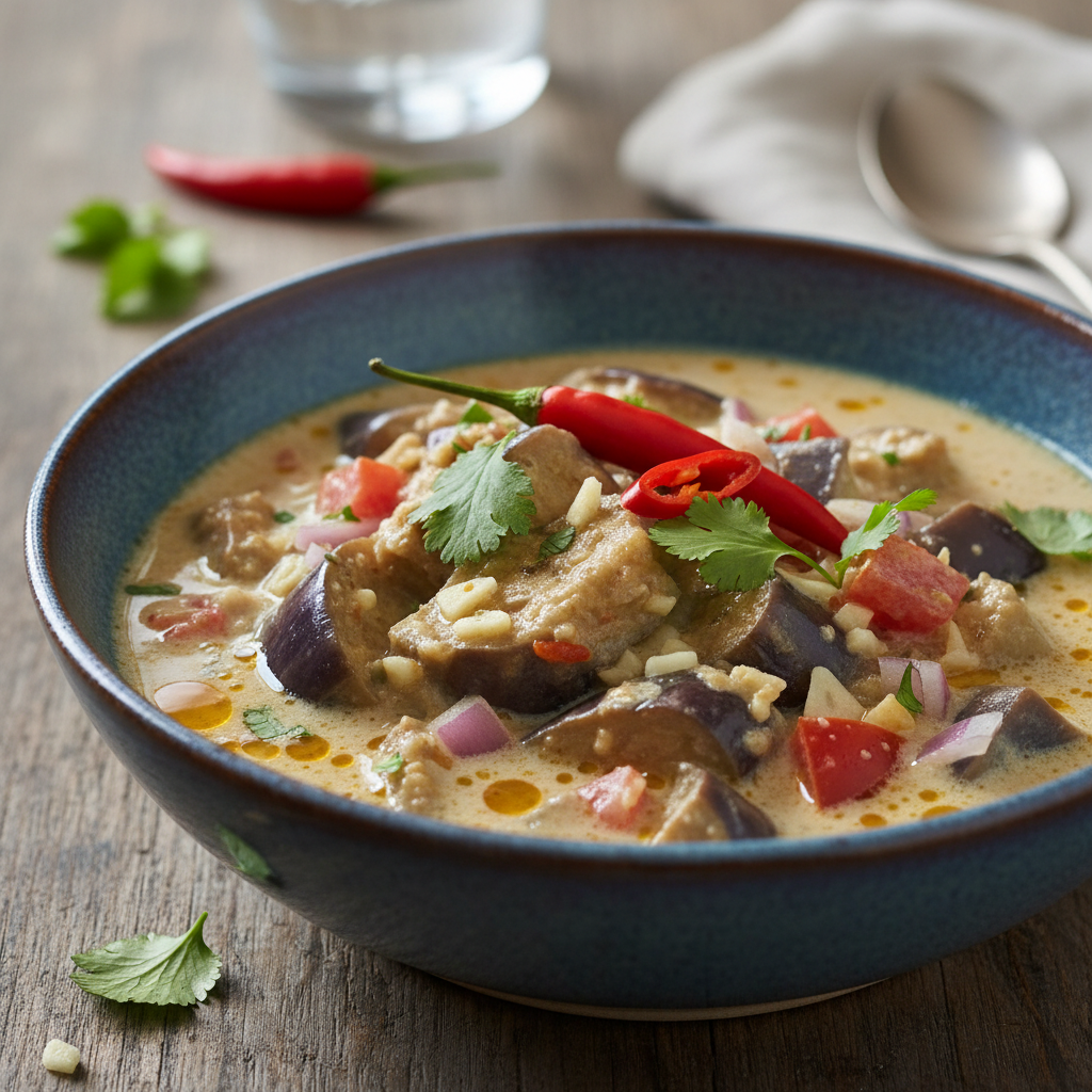 Curry d’aubergines au lait de coco