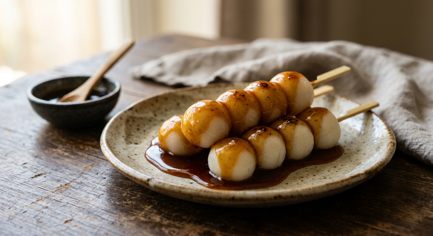 Dango mochi sauce shoyu caramel - cuisine japonaise