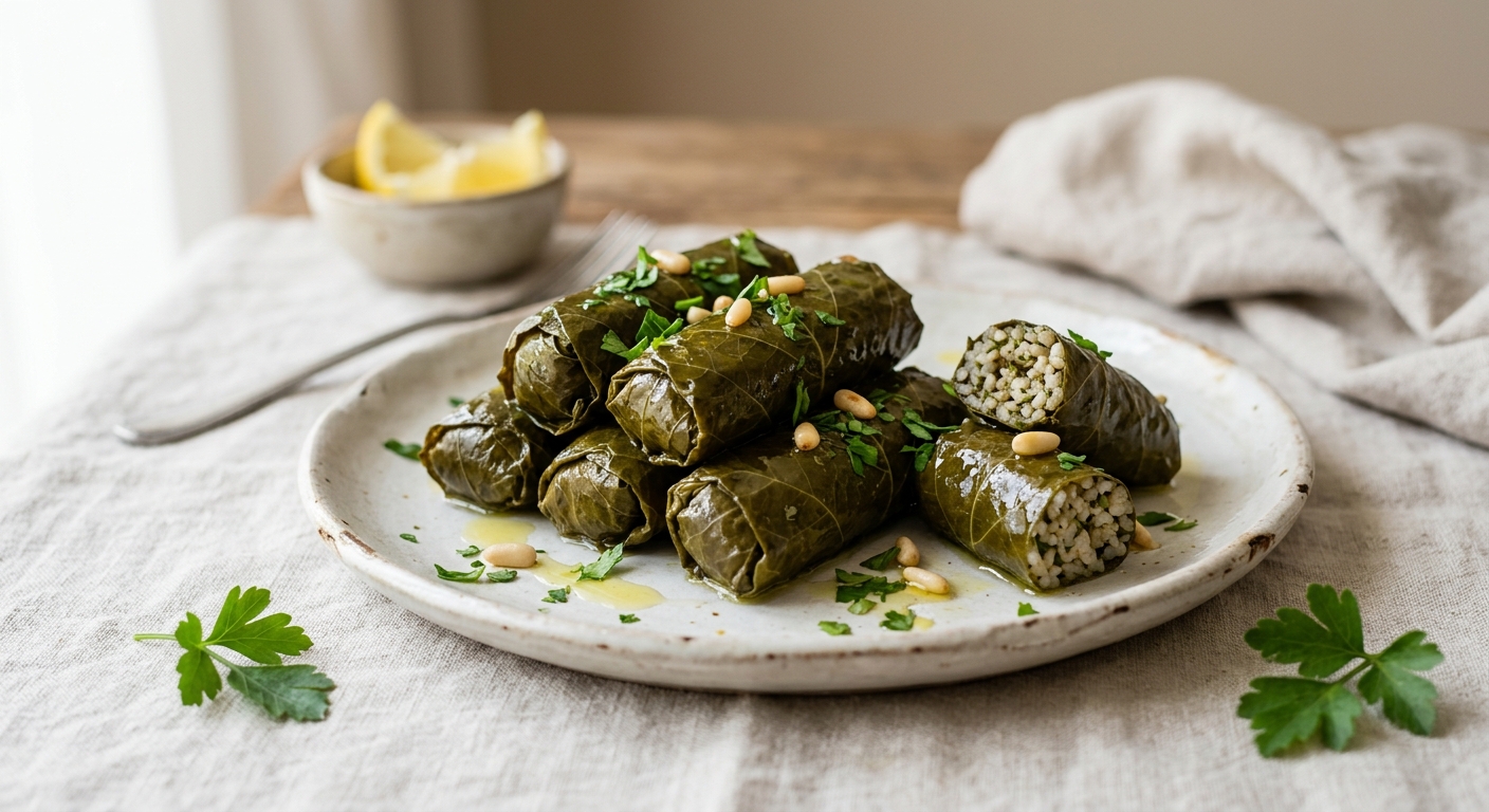 Dolmas (feuilles de vigne farçies au riz)