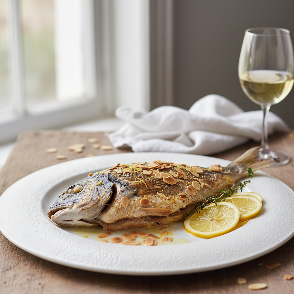 Dorade au four aux amandes