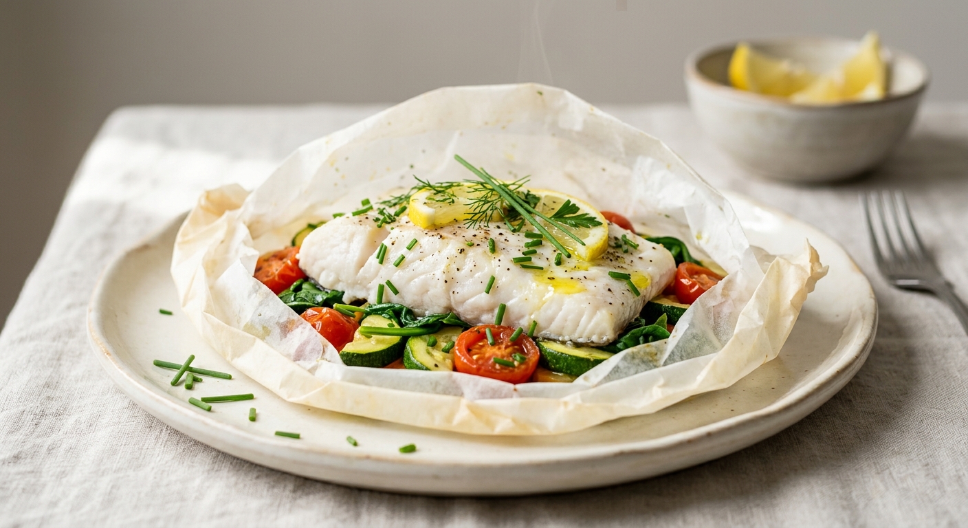 Dos de merlu en papillote