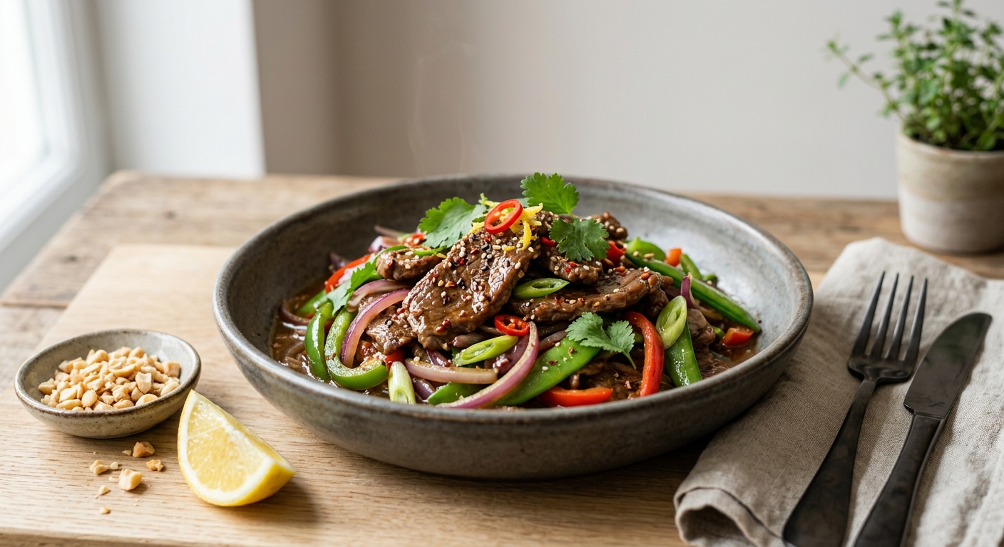 Emincé de boeuf citronné façon asiatique (avec des produits simples !)