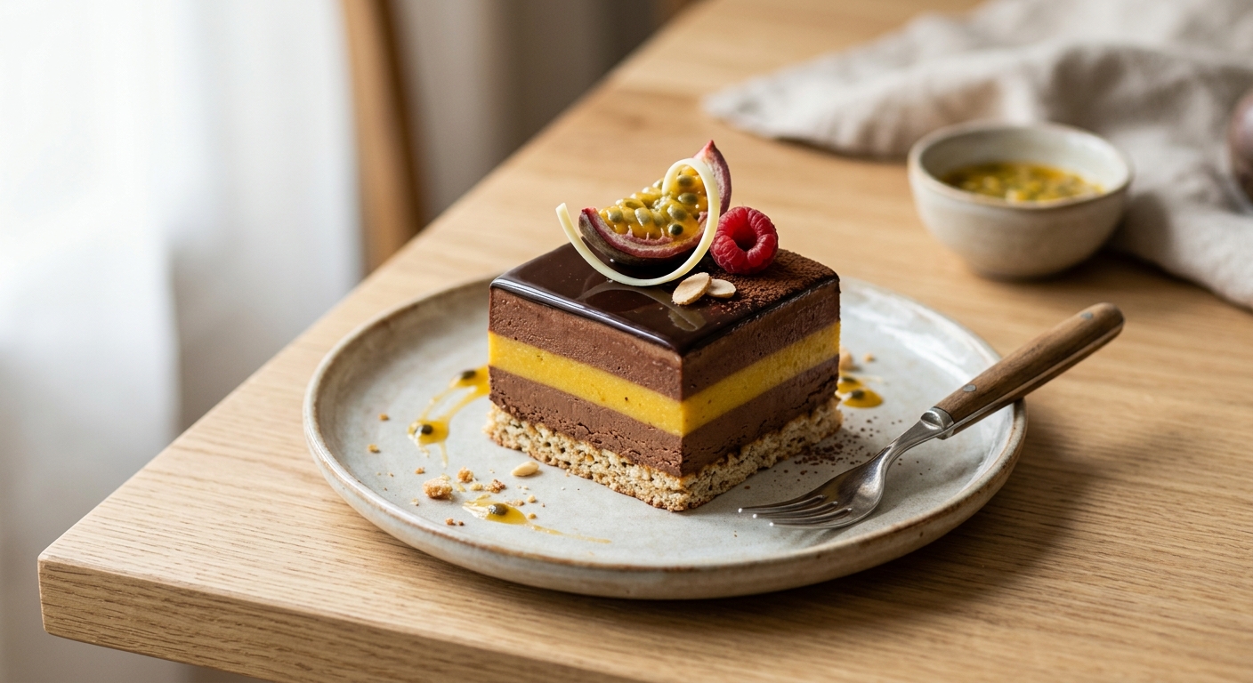 Entremet chocolat et passion