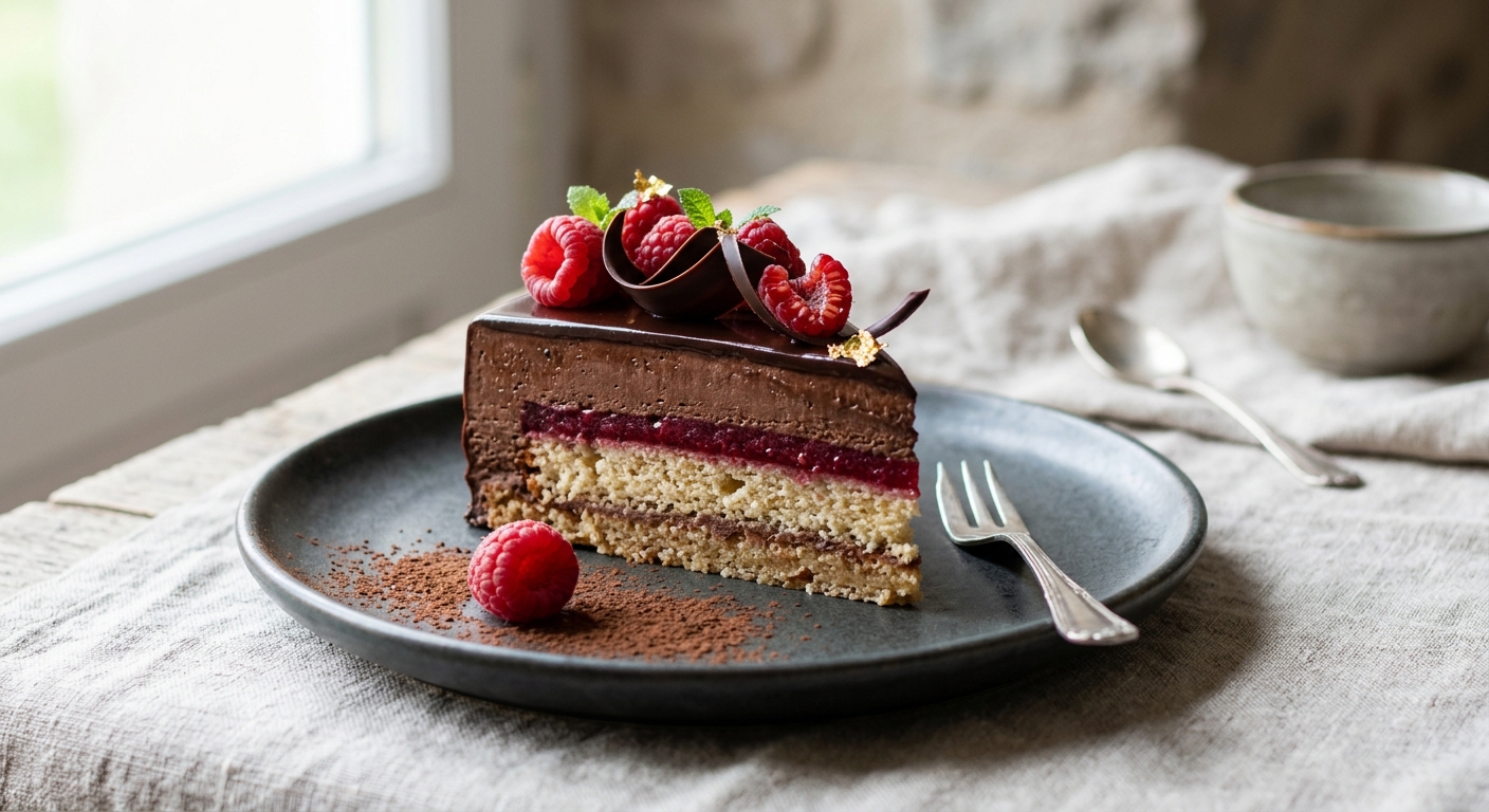 Entremets chocolat framboise