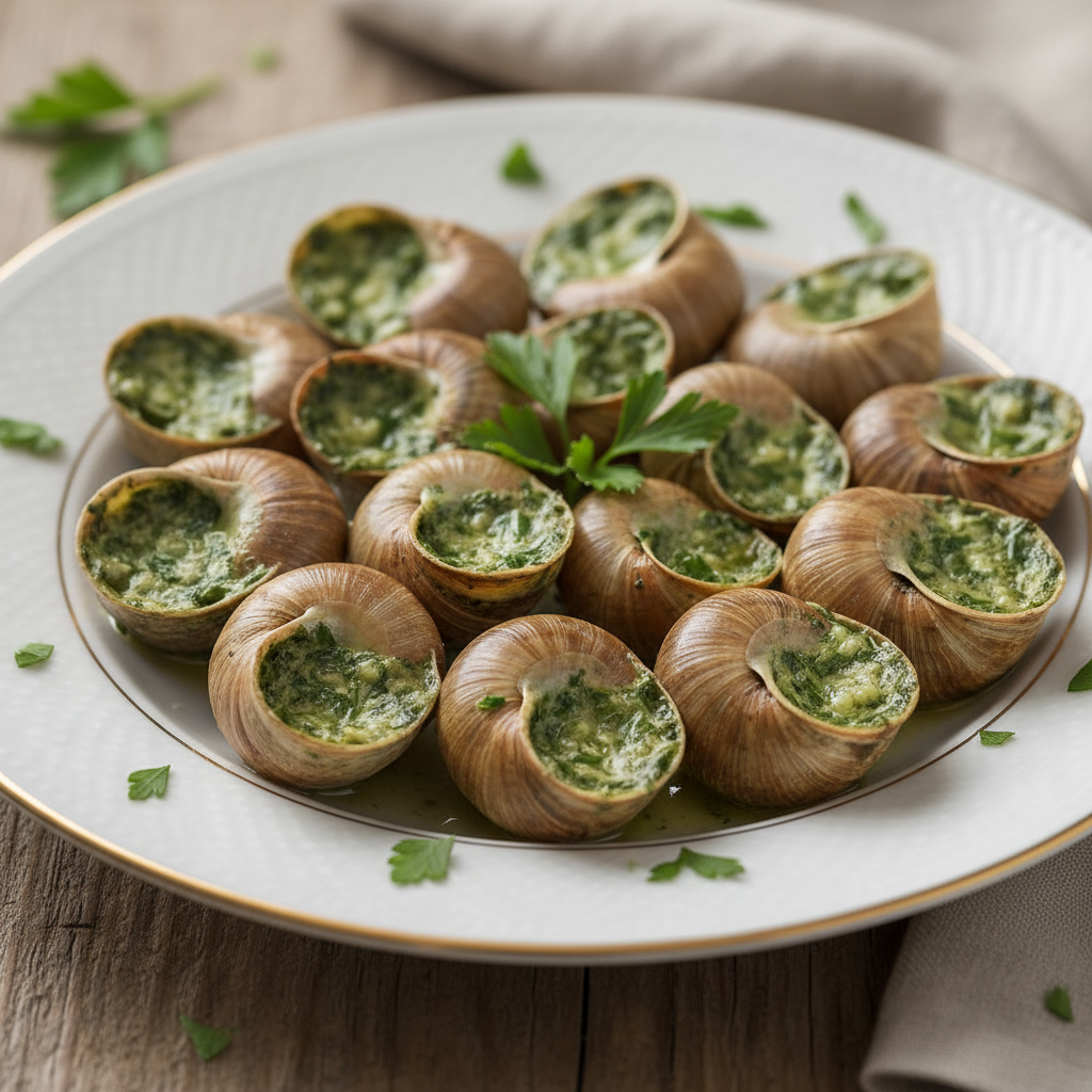 Escargots en coquille au beurre persillé