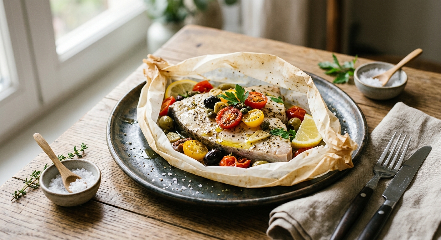 Espadon en papillottes à la sicilienne