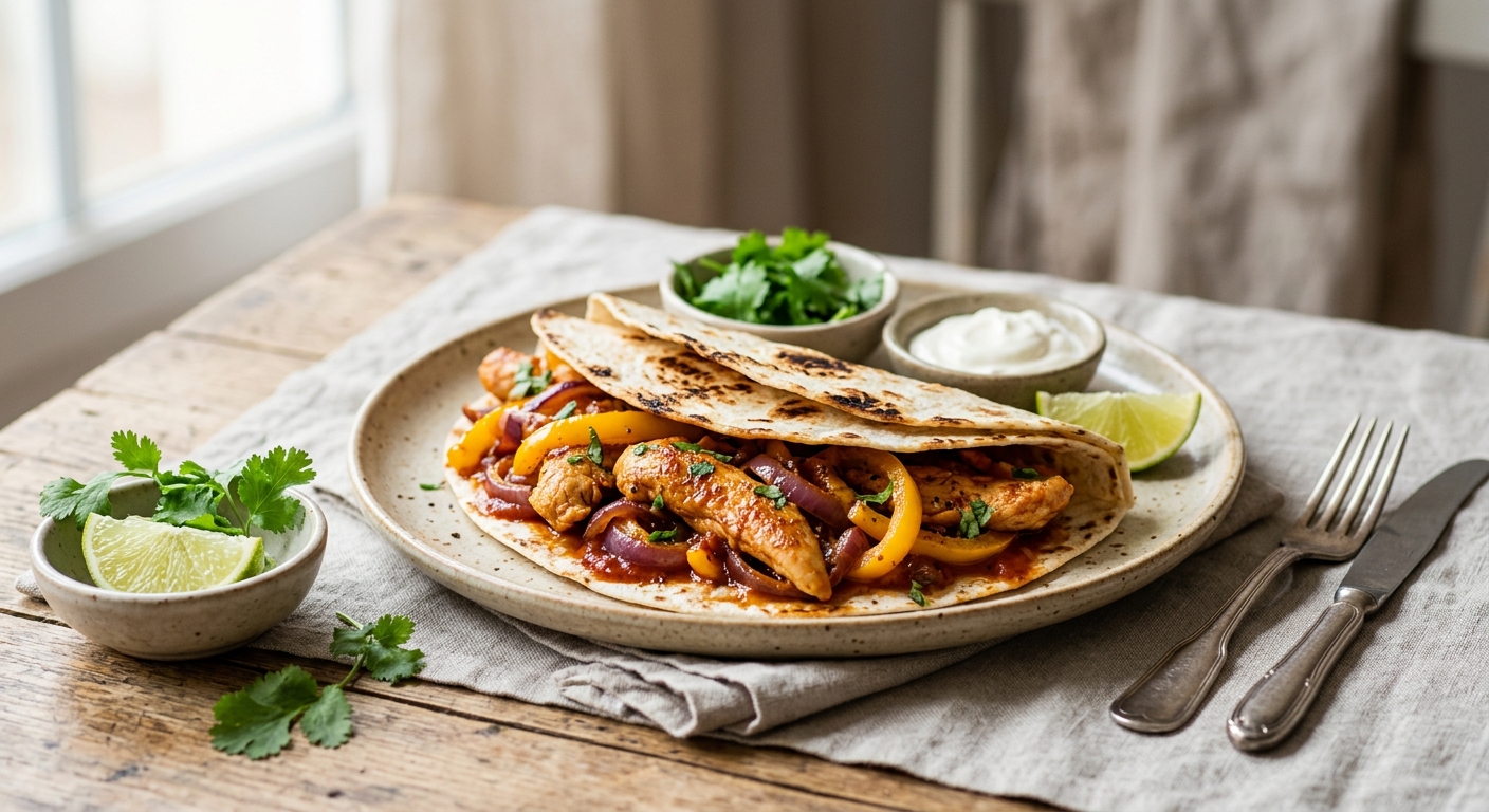 Fajitas au poulet et aux légumes