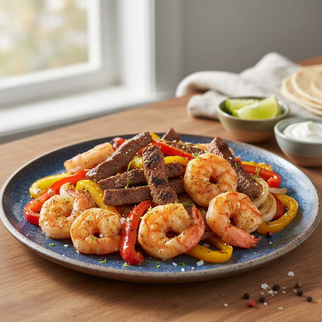 Fajitas terre et mer