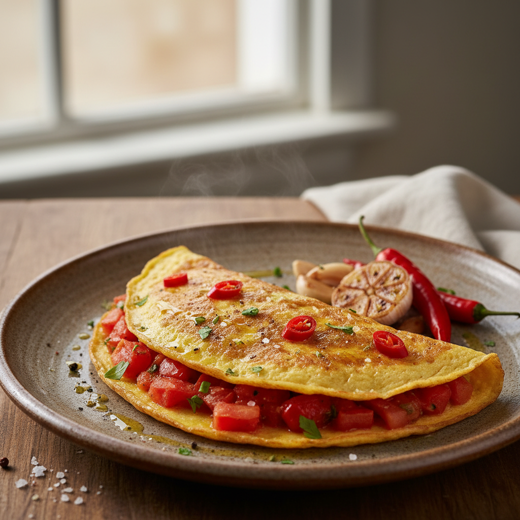 Felfel aux oeufs - omelette au piment