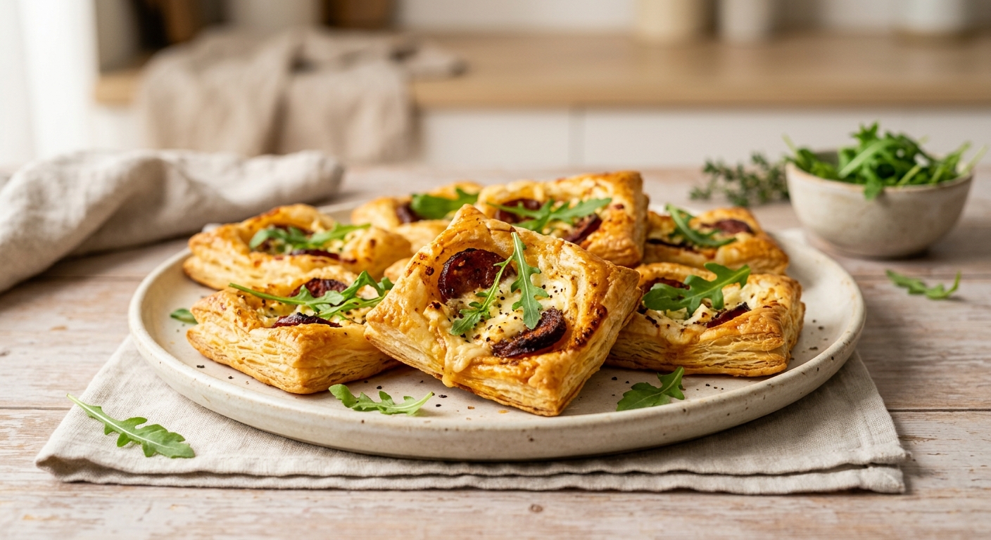 Feuilletés apéritif chorizo feta