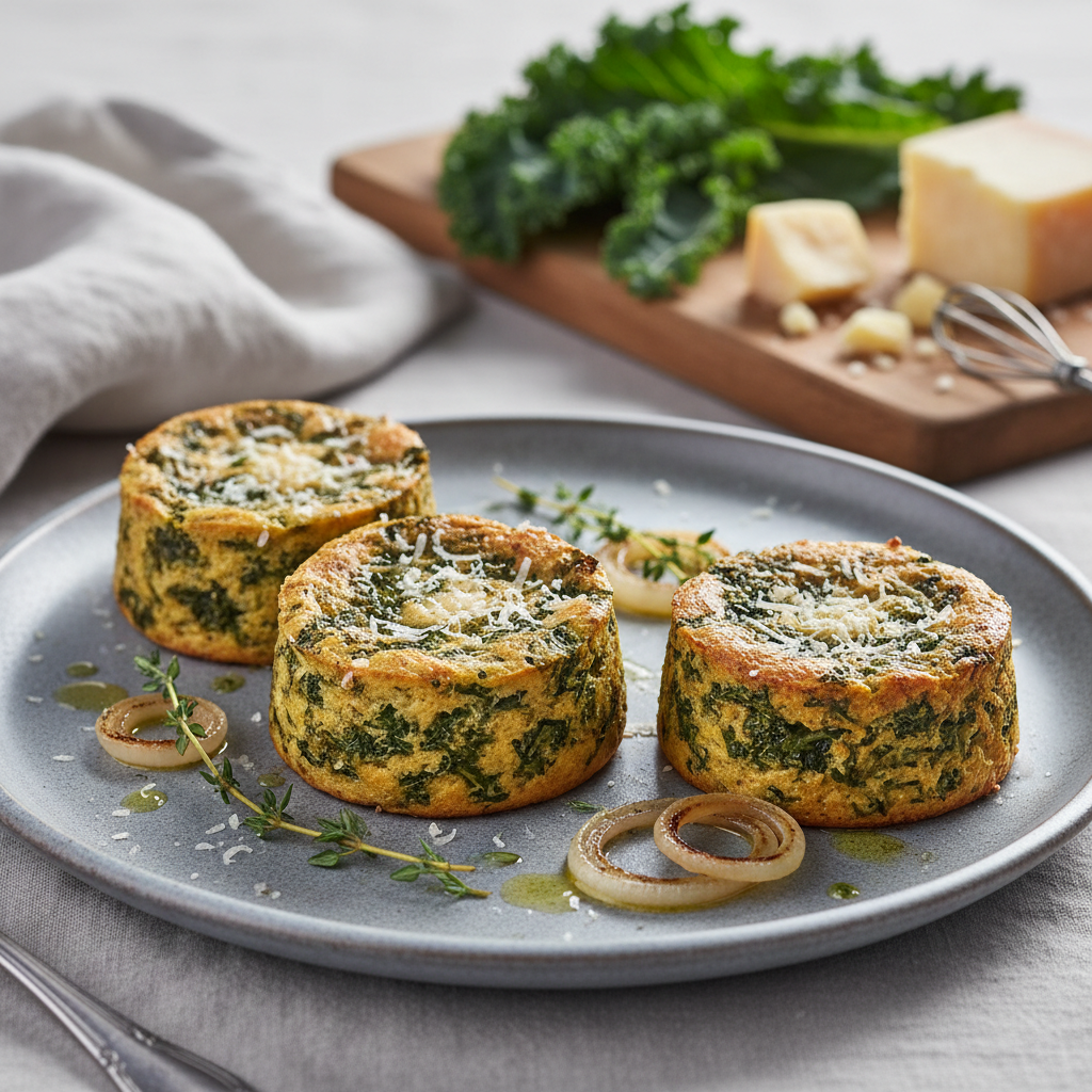 Flans au chou kale