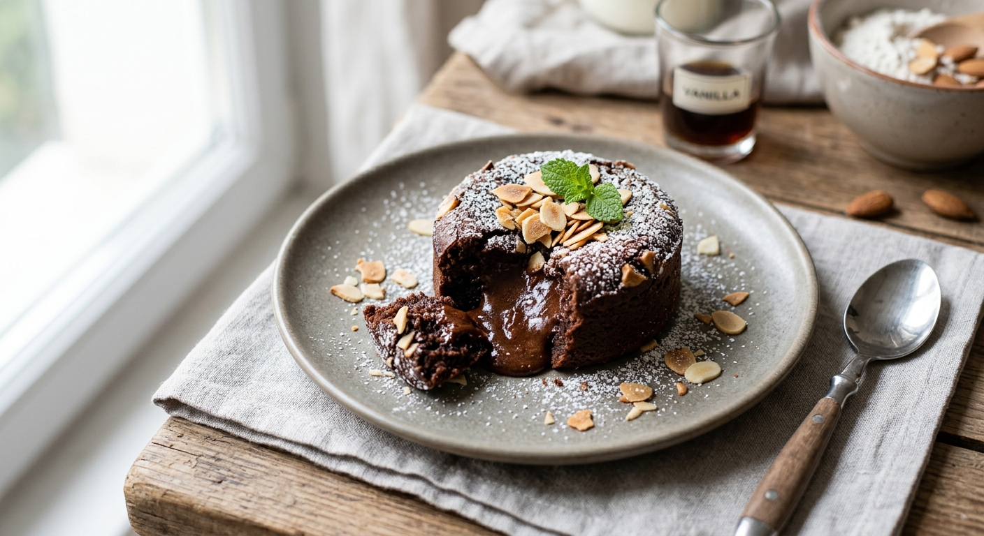 Fondant au chocolat et aux amandes