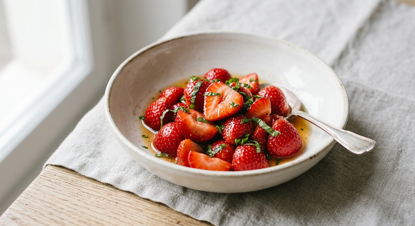 Fraises au basilic