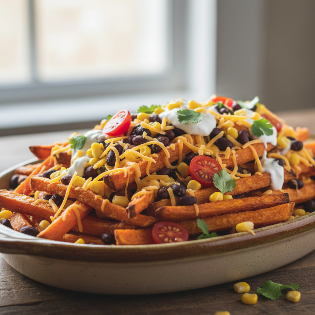 Frites de patates douces garnies à la mexicaine