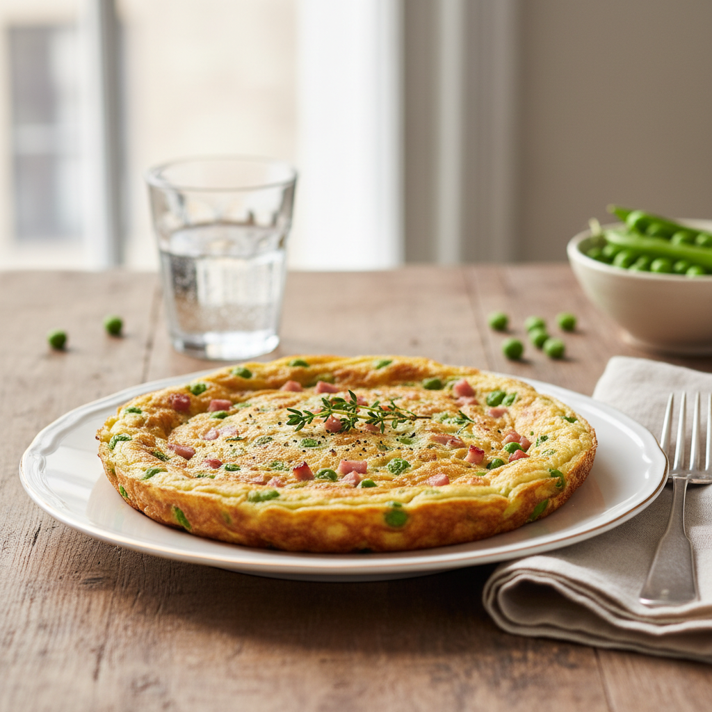 Frittata aux petits pois & jambon