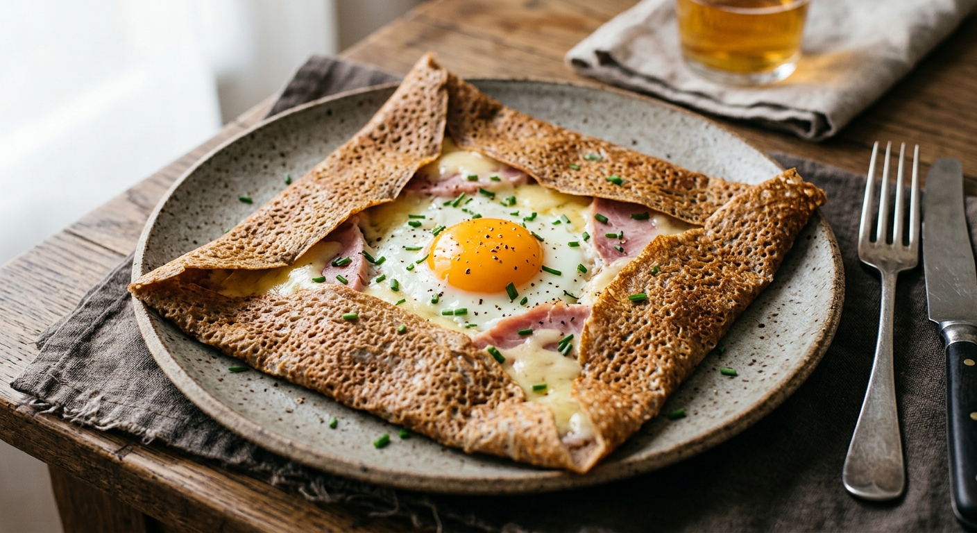 Galette de sarrasin complète jambon oeuf fromage