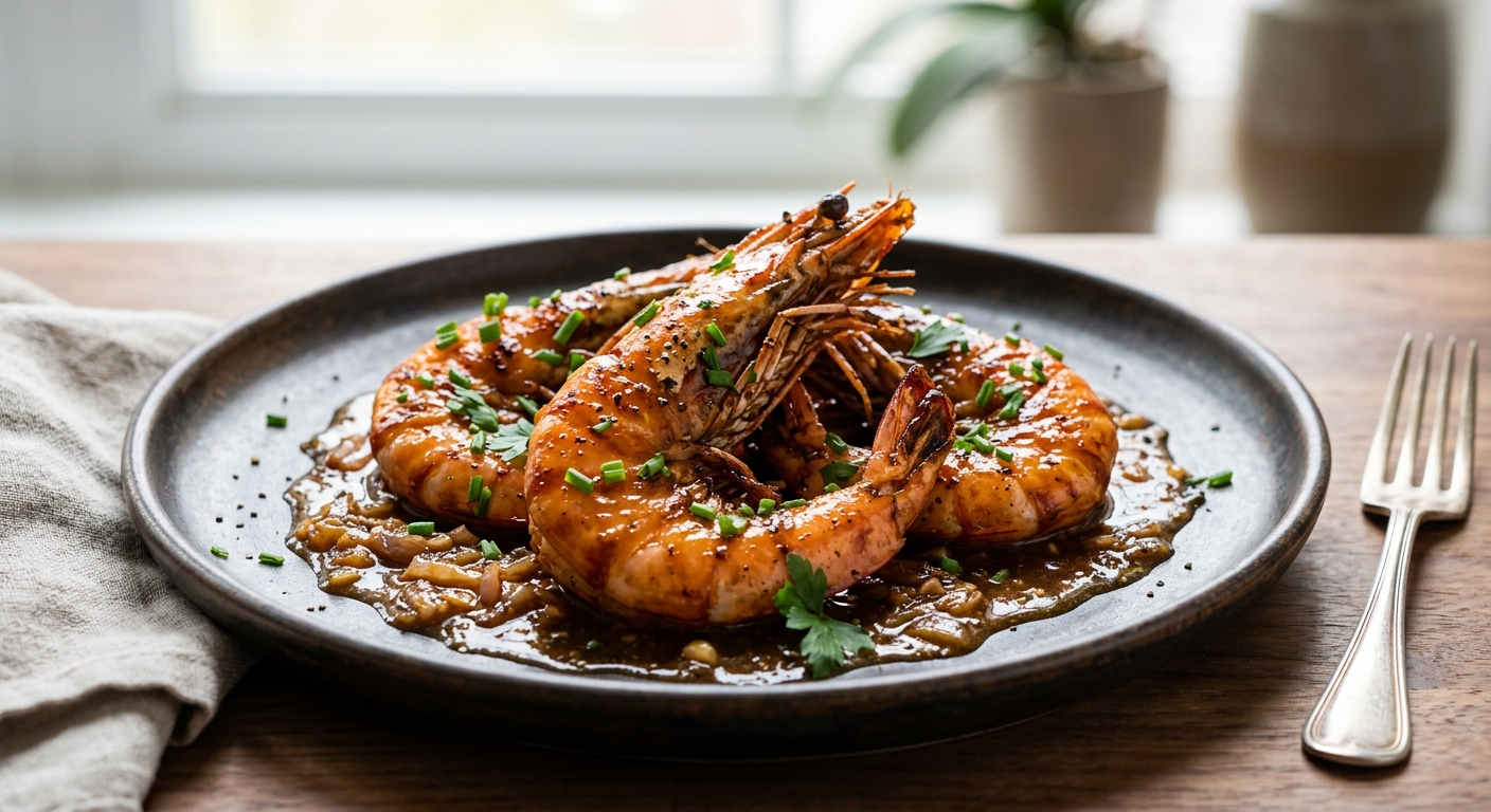 Gambas flambées à la tequila