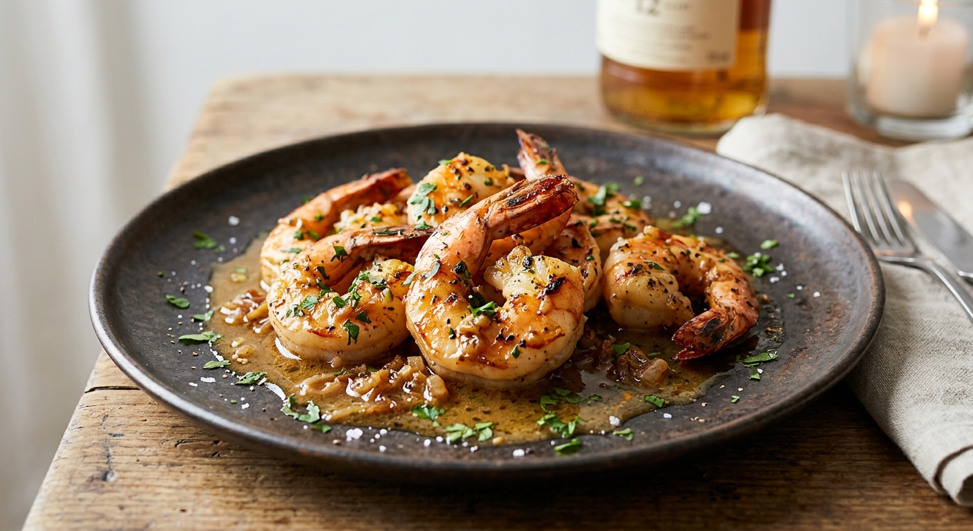 Gambas flambées au whisky