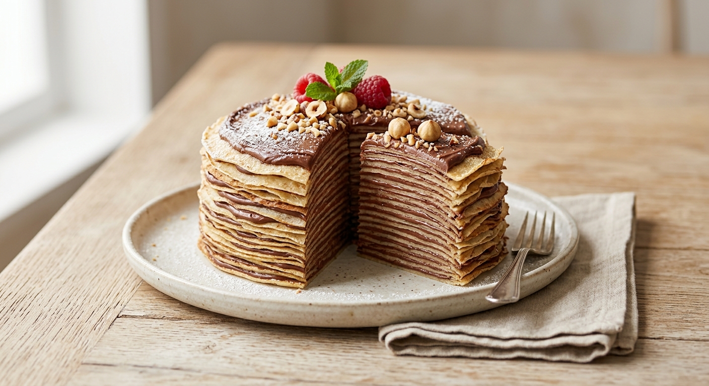 Gâteau de crêpes au nutella