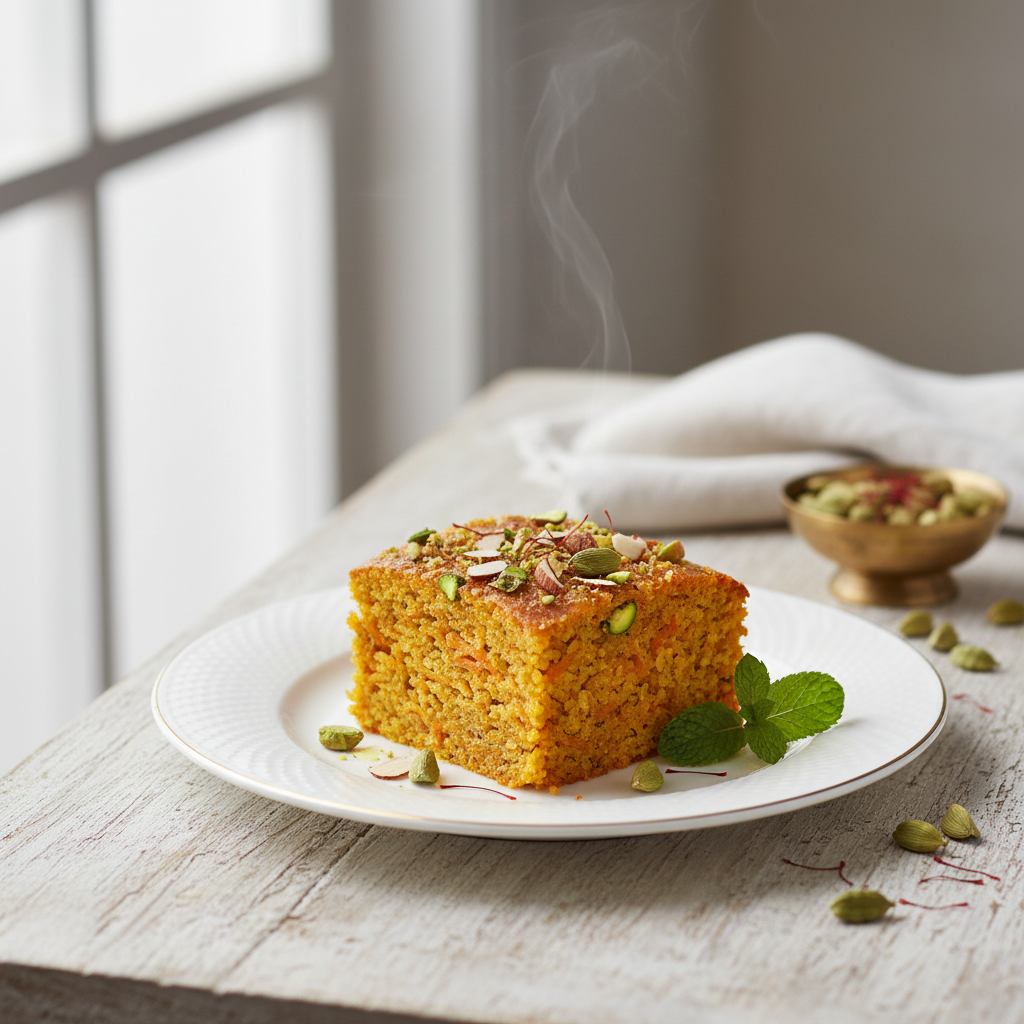 Gâteau indien à la semoule et aux carottes
