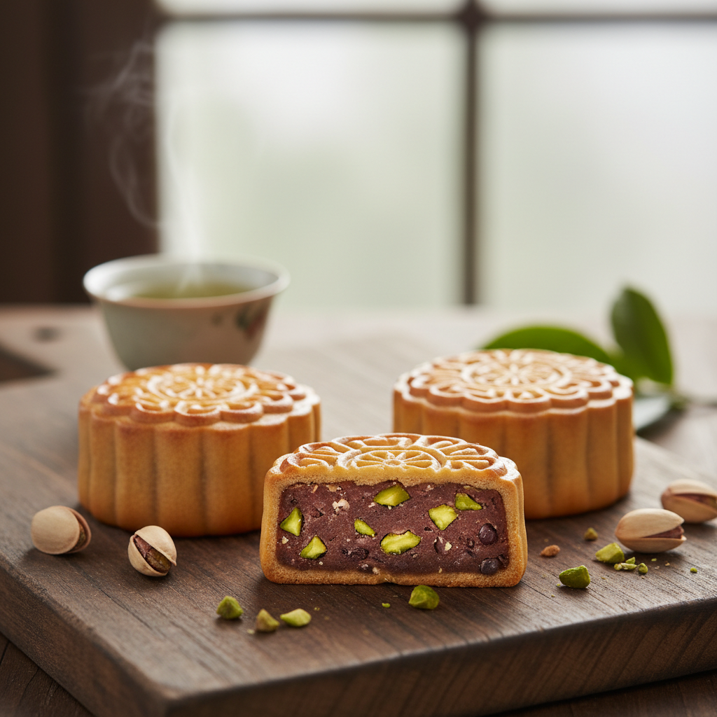 Gâteaux de lune pistache et anko