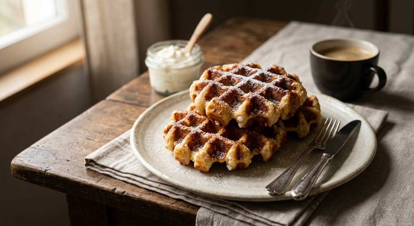 Gaufres liégeoises traditionnelles au sucre perlé