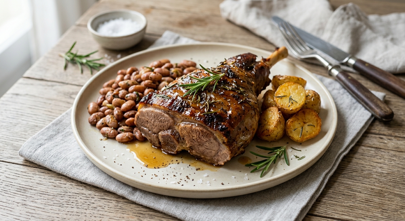 Gigot d'agneau miel romarin