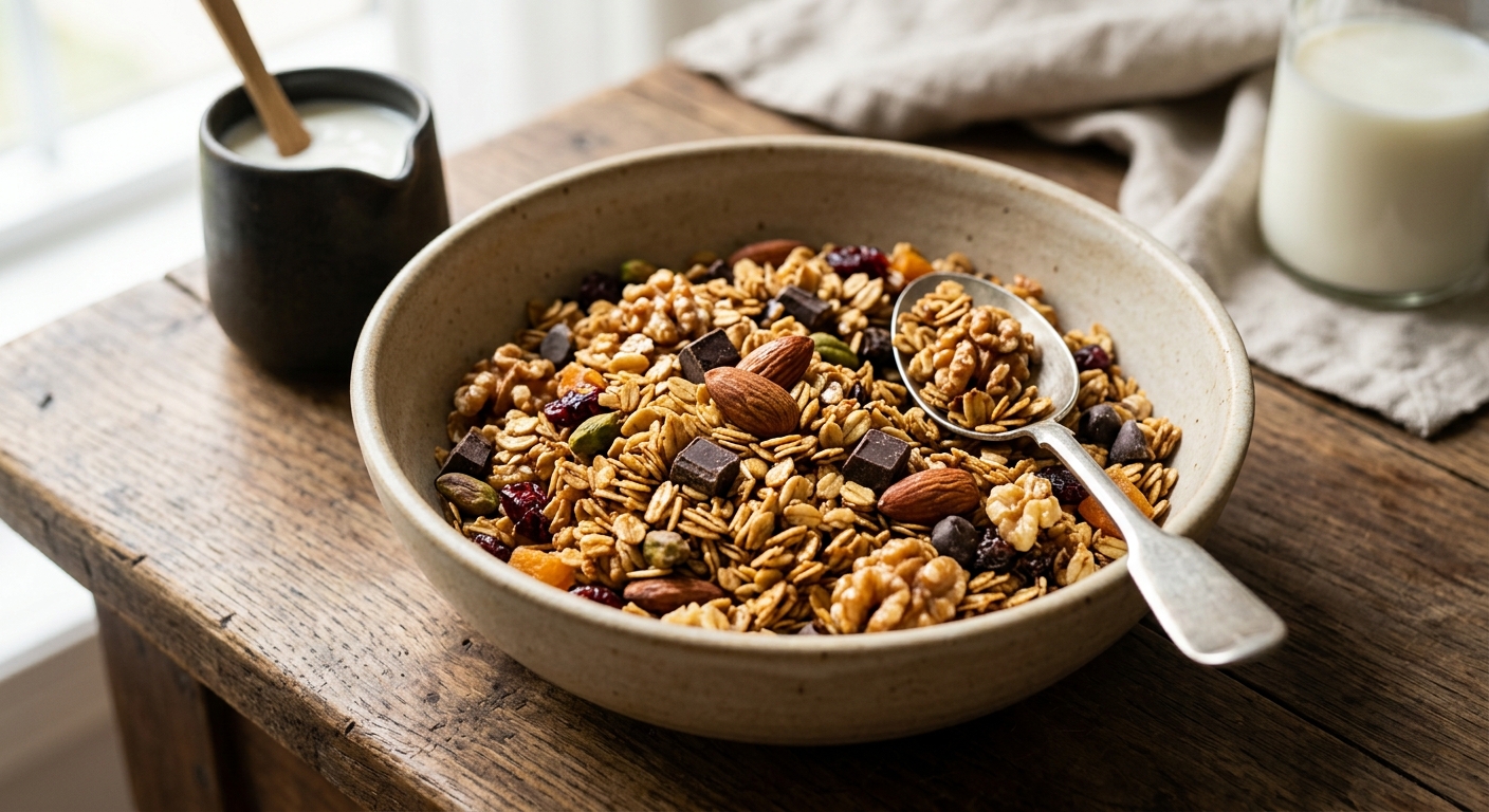 Granola aux fruits secs et chocolat