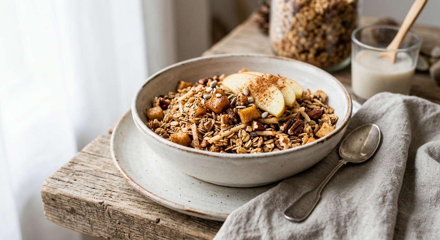 Granola maison healthy pommes cannelle
