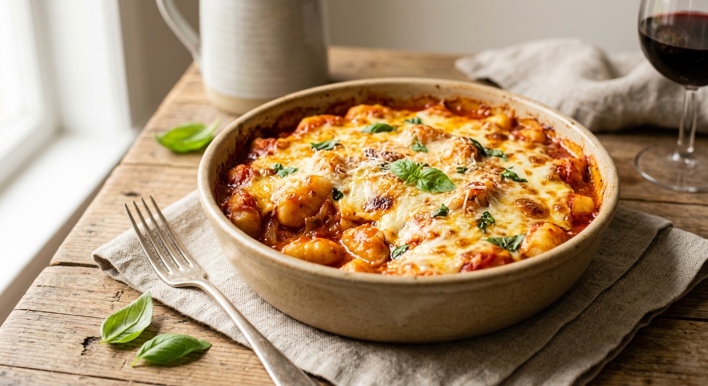 Gratin de gnocchi alla sorrentina, un peu d'Italie dans votre assiette