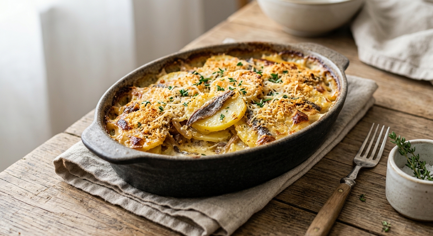 Gratin de pommes de terre aux anchois