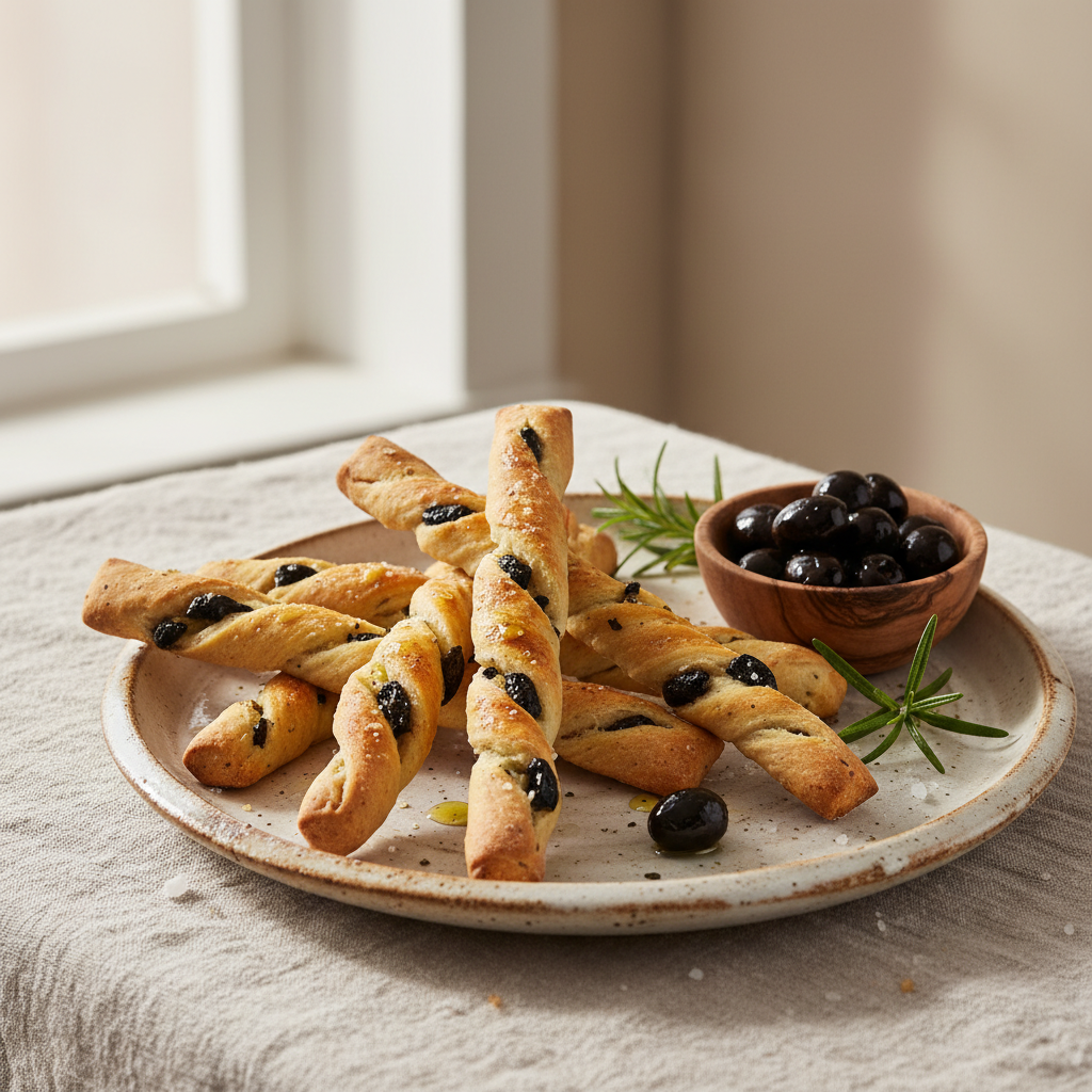 Gressins aux olives noires