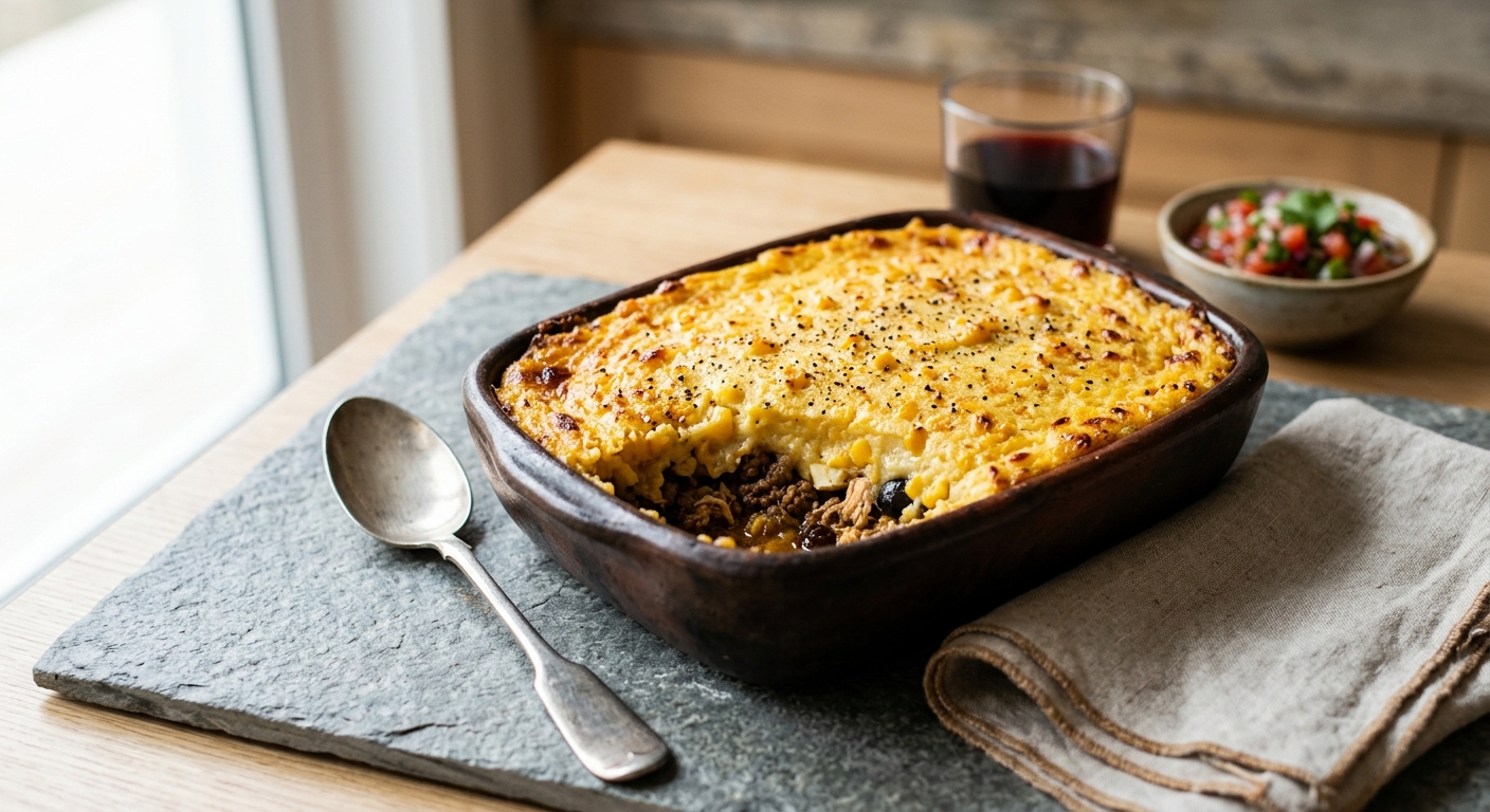 Hachis façon Parmentier de maïs à la chilienne (Pastel de choclos)
