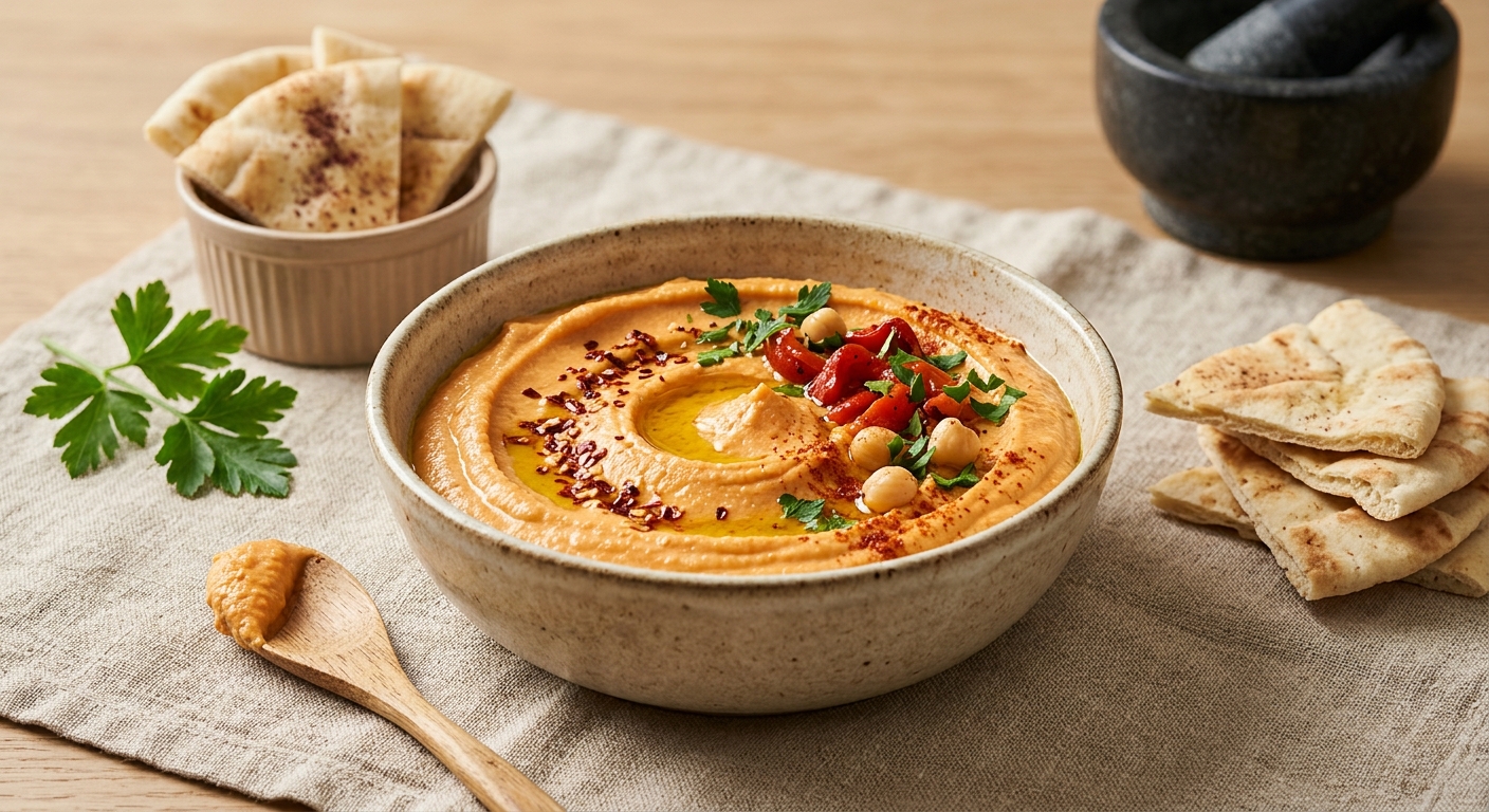 Houmous aux poivrons grillés