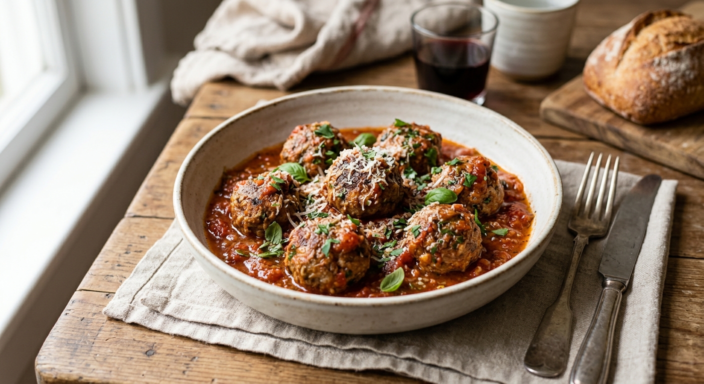 Les polpettes à la sauce tomate