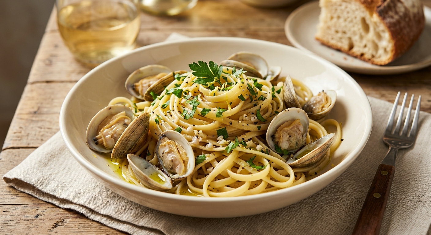 Linguines (pâtes) aux palourdes