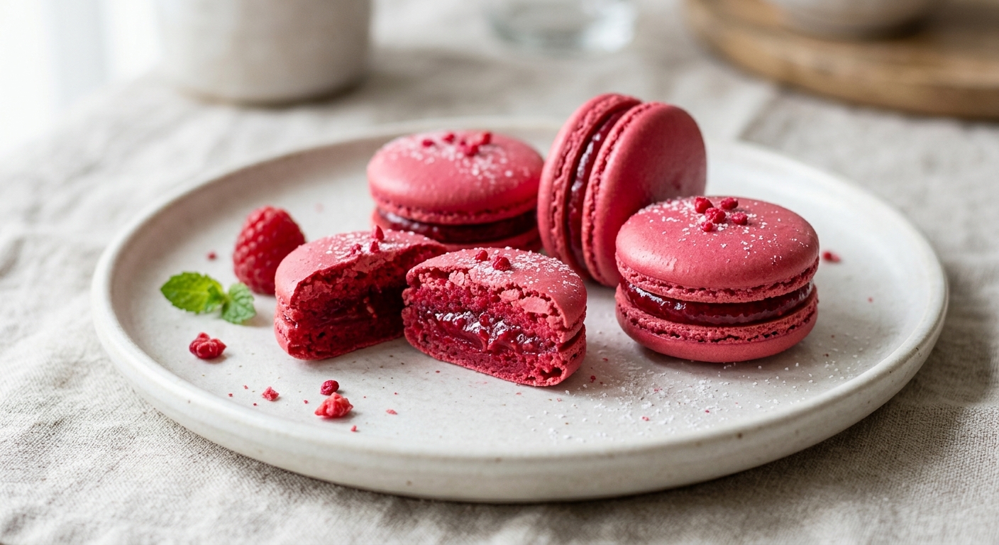 Macarons à la framboise