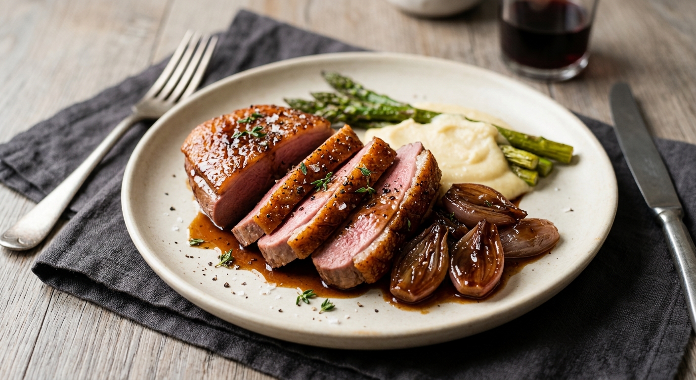 Magret de canard au miel et vinaigre balsamique
