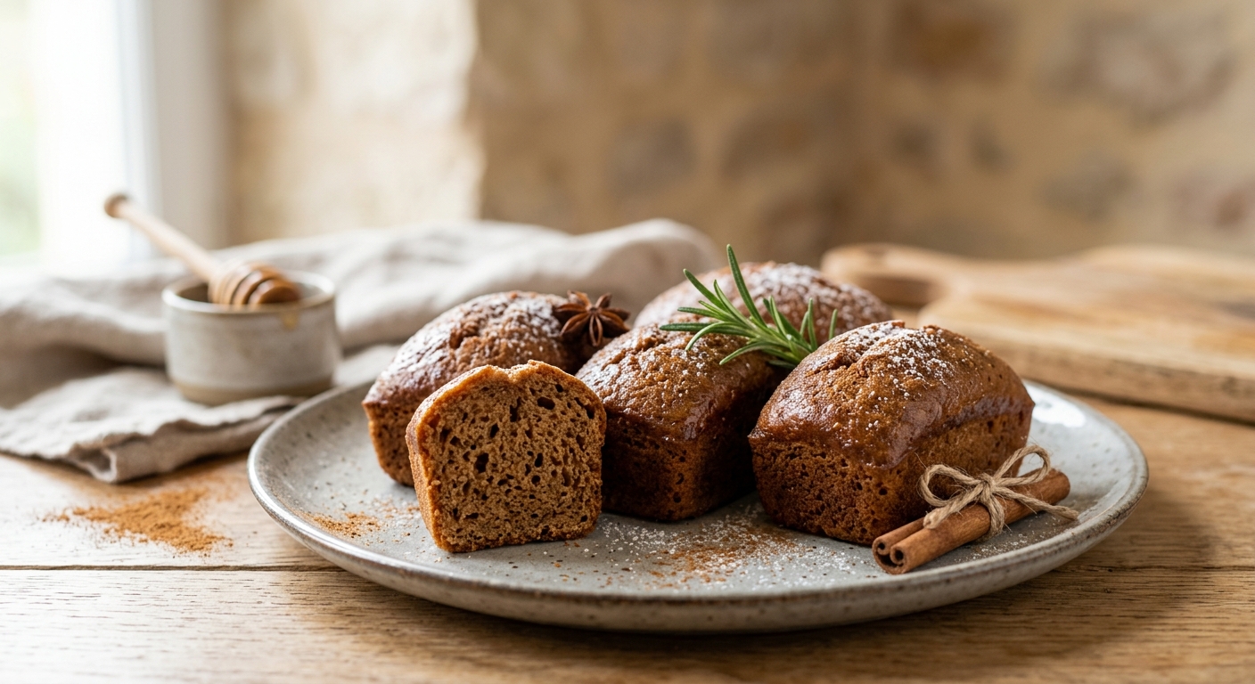 Mini pains d'épices maison, à la farine d'épeautre
