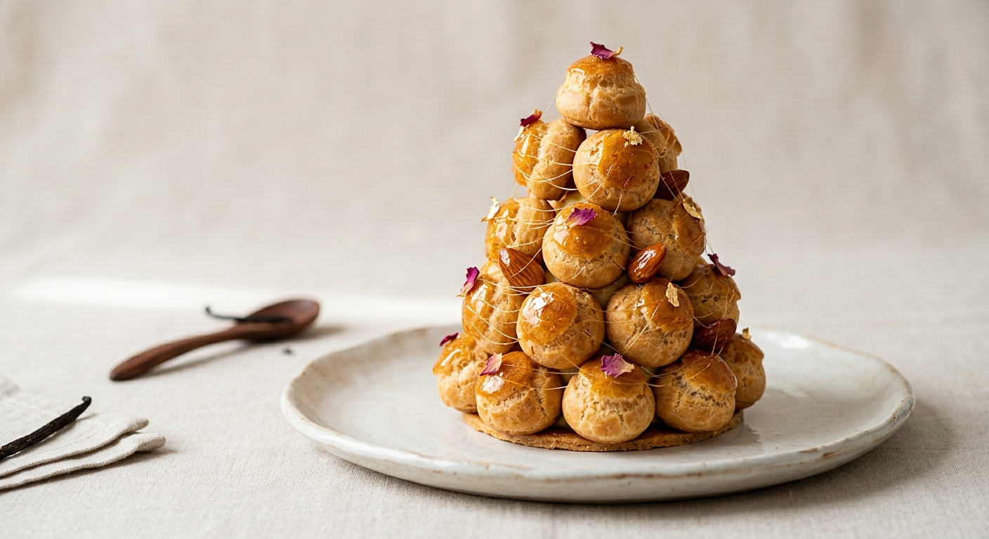 Mini pièce montée de petits choux - Croquembouche - en pas à pas