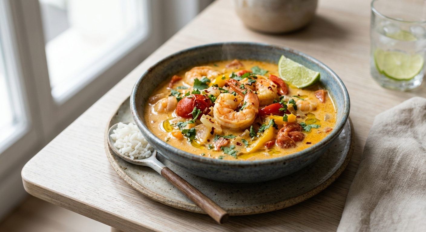 Moqueca de crevettes au lait de coco