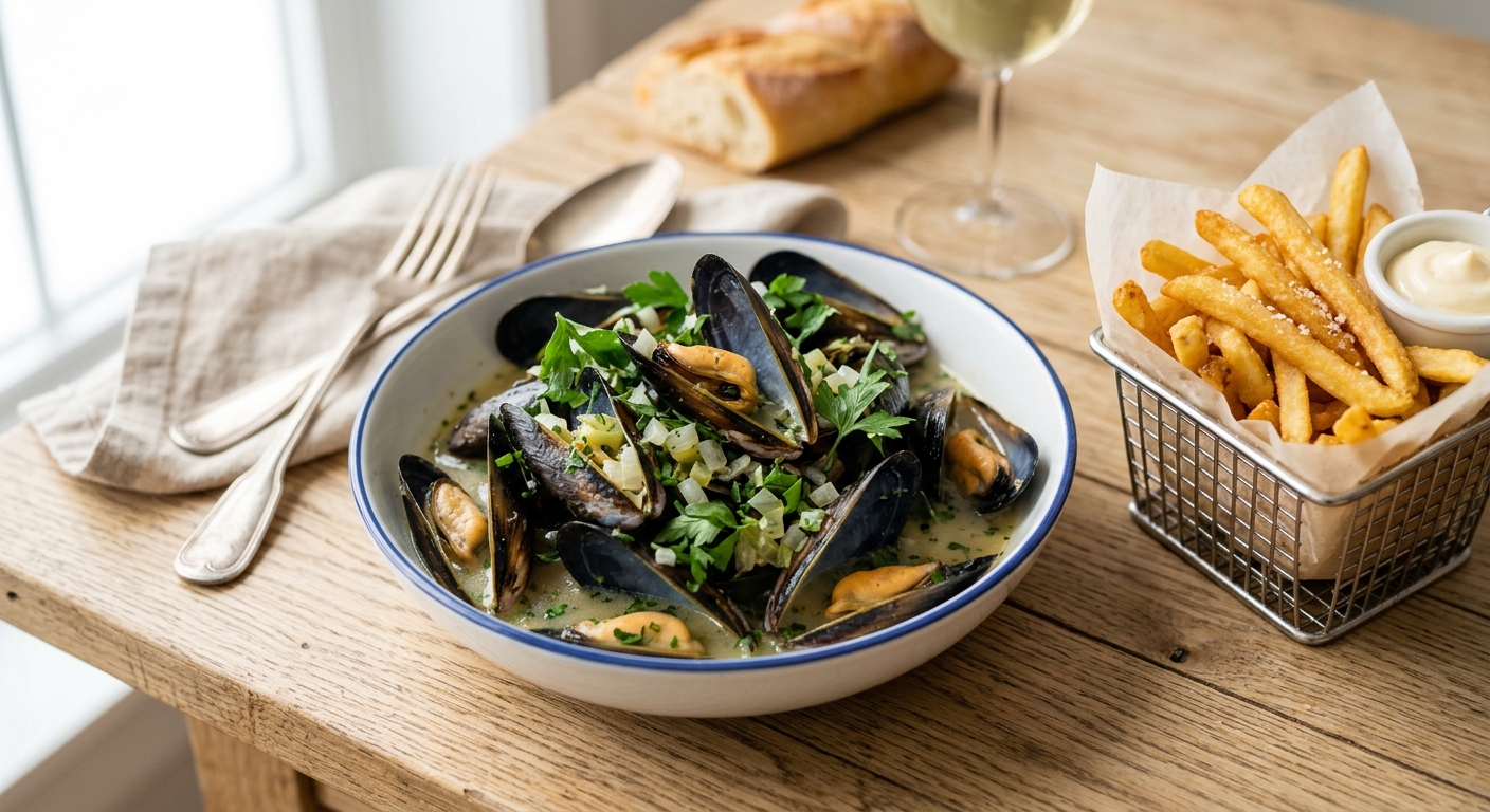 Moules marinières avec frites