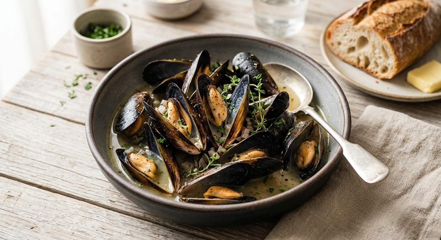 Moules marinières sans vin blanc